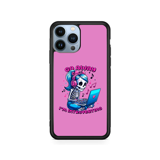 Skeleton Go Away I'm Introverting iPhone 15 Pro Case