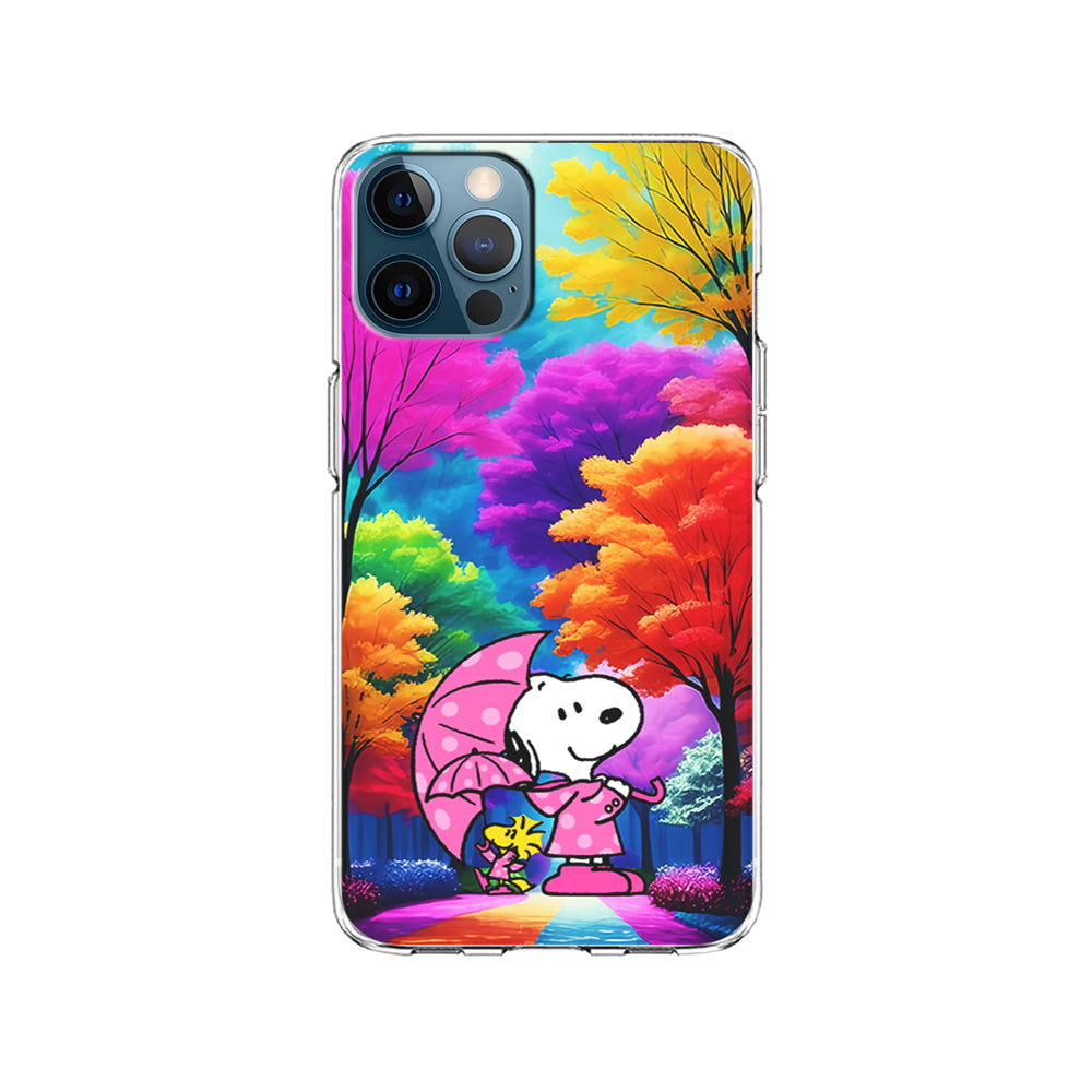 Snoopy and Woodstock in the Forest iPhone 15 Pro Case