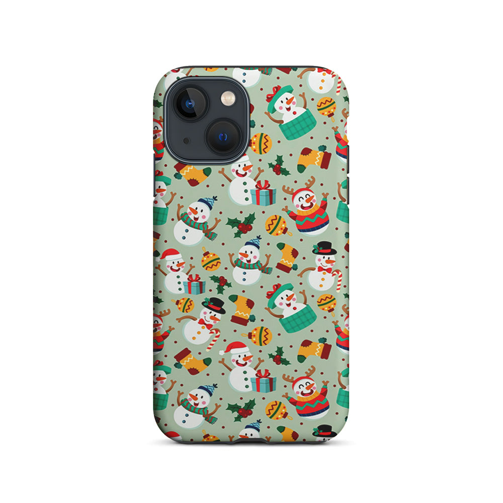 Snowman Cartoon Christmas Pattern iPhone 15 Plus Case