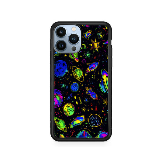 Space Planets and Spaceships iPhone 14 Pro Case