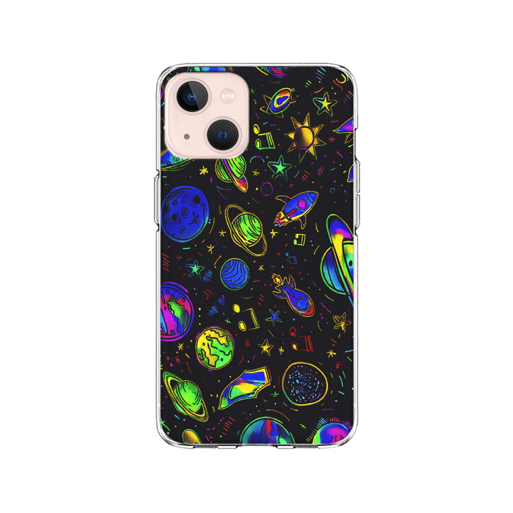 Space Planets and Spaceships iPhone 15 Plus Case