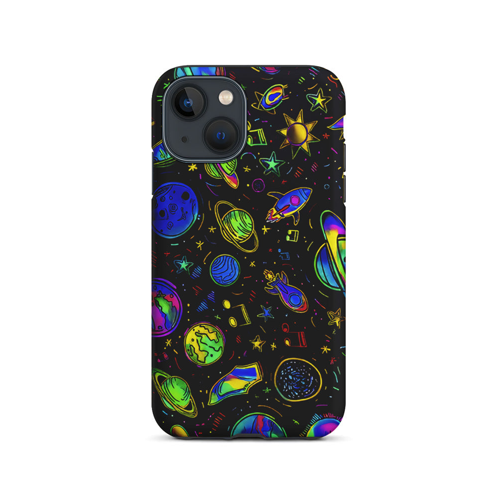 Space Planets and Spaceships iPhone 15 Plus Case