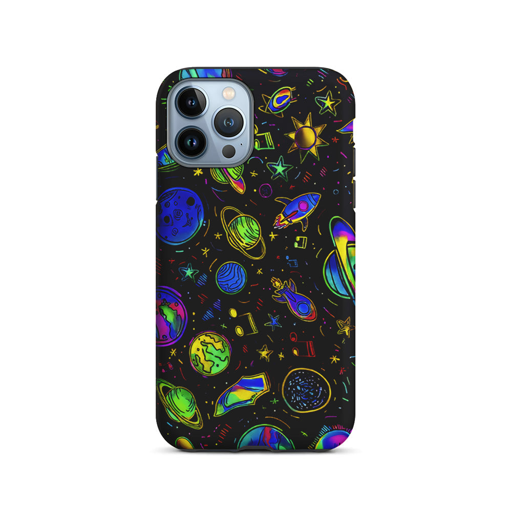 Space Planets and Spaceships iPhone 14 Pro Case