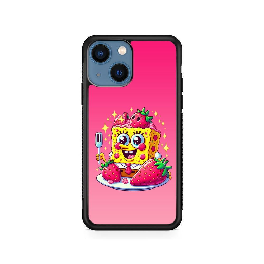 SpongeBob Eating Strawberry iPhone 15 Plus Case