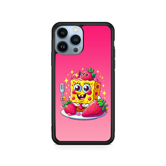 SpongeBob Eating Strawberry iPhone 14 Pro Case