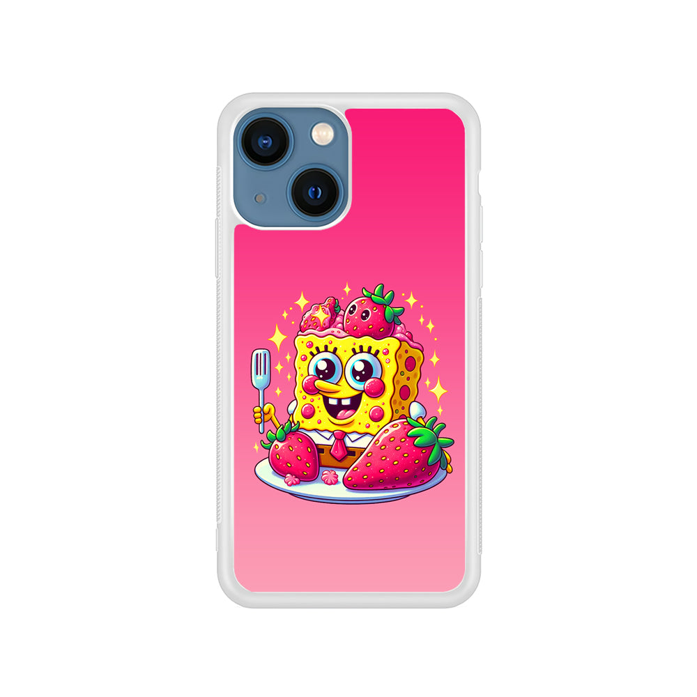 SpongeBob Eating Strawberry iPhone 15 Plus Case