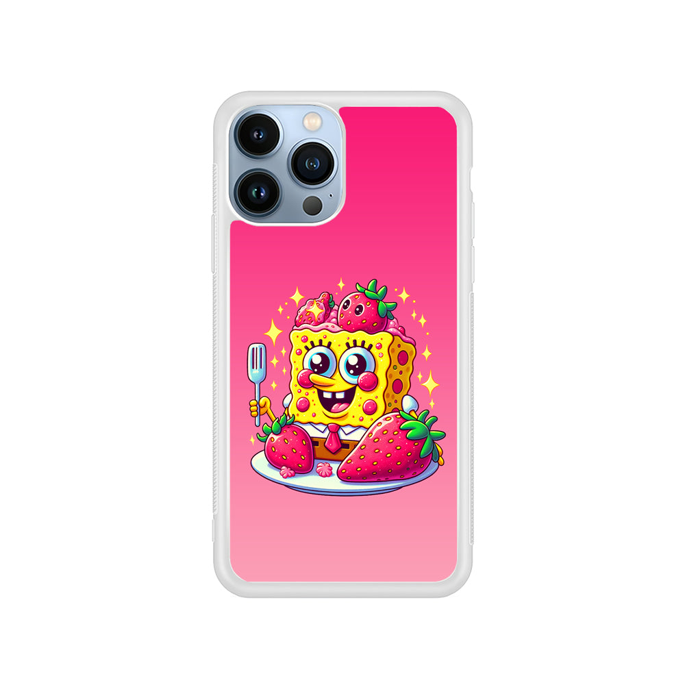 SpongeBob Eating Strawberry iPhone 14 Pro Case