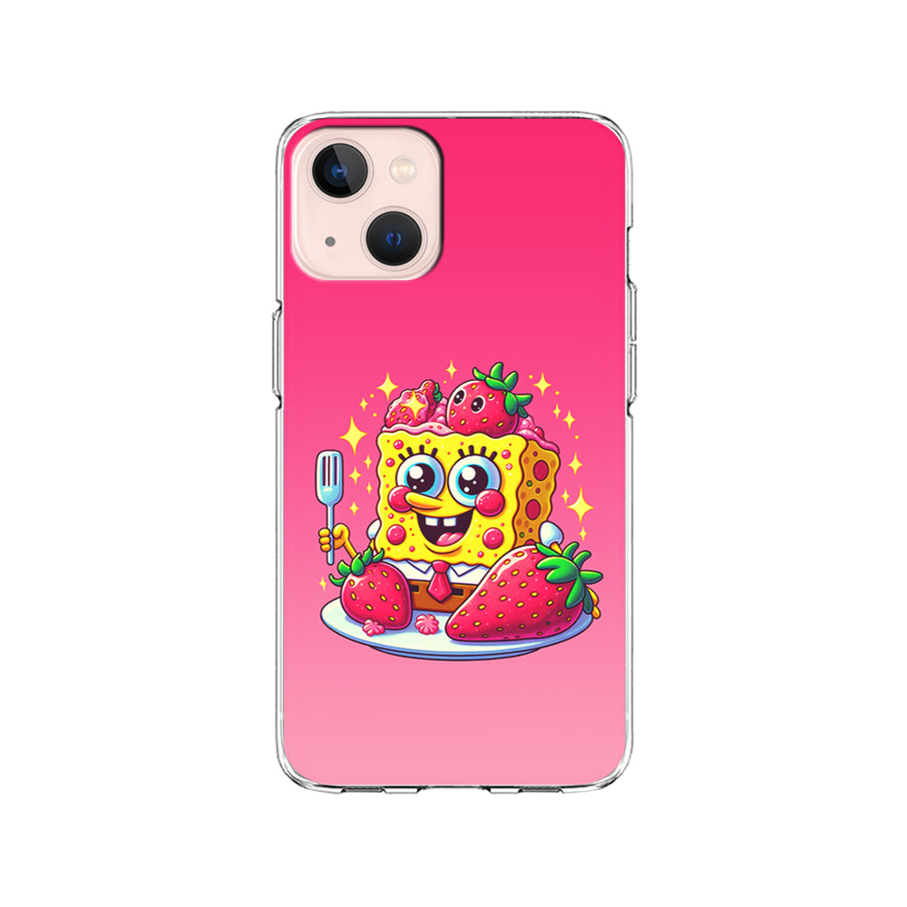 SpongeBob Eating Strawberry iPhone 15 Plus Case