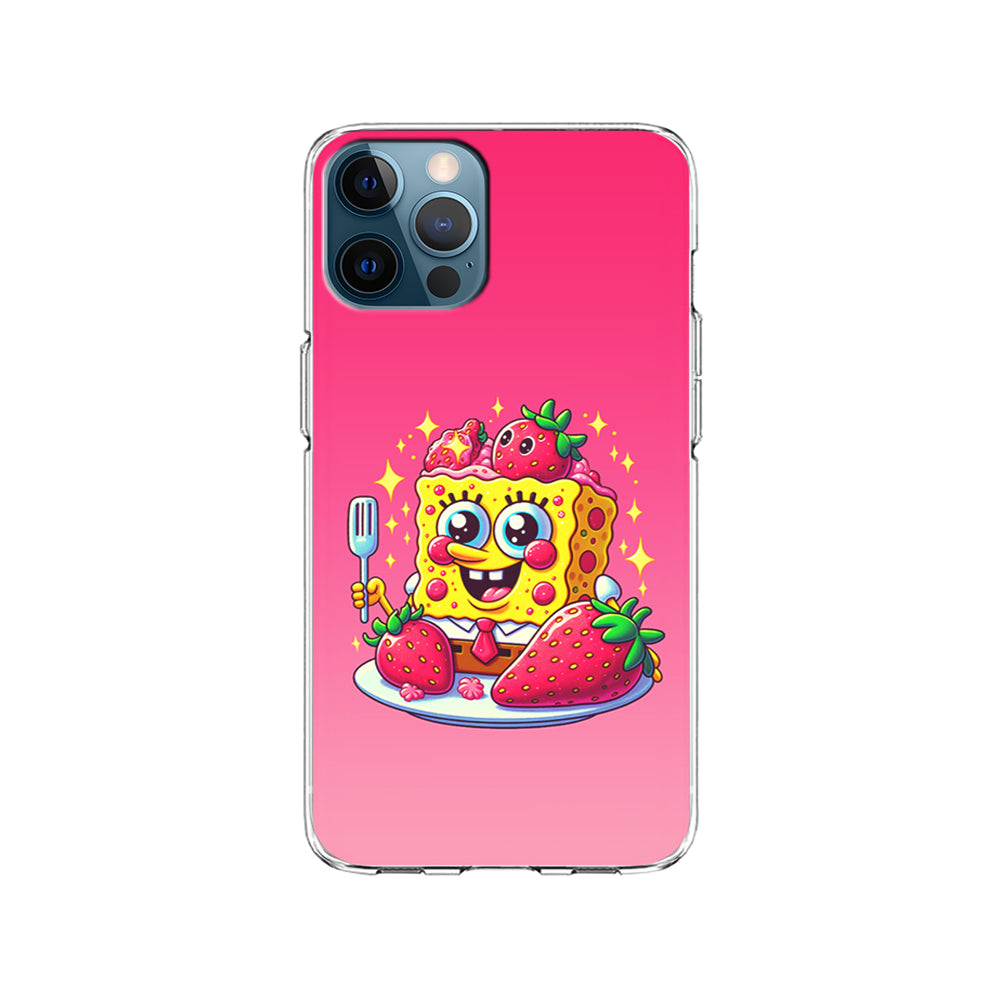 SpongeBob Eating Strawberry iPhone 14 Pro Case