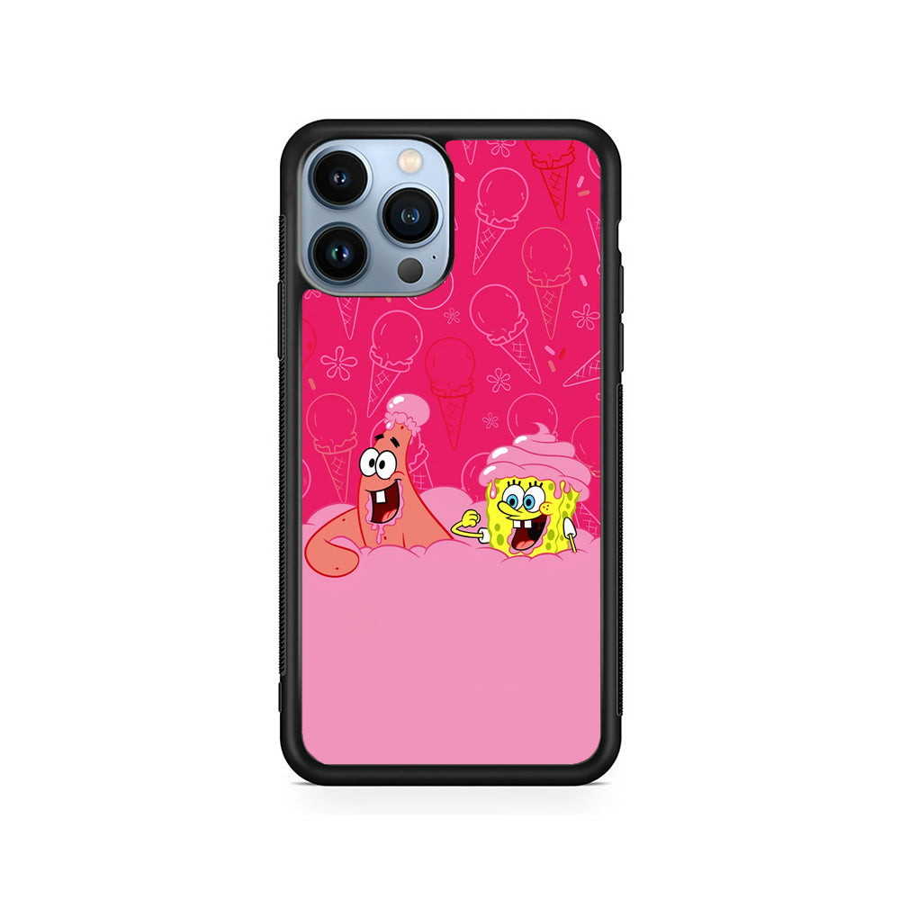 Spongebob and Patrick Eating Ice Cream iPhone 14 Pro Case