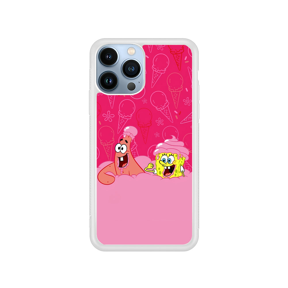 Spongebob and Patrick Eating Ice Cream iPhone 14 Pro Case