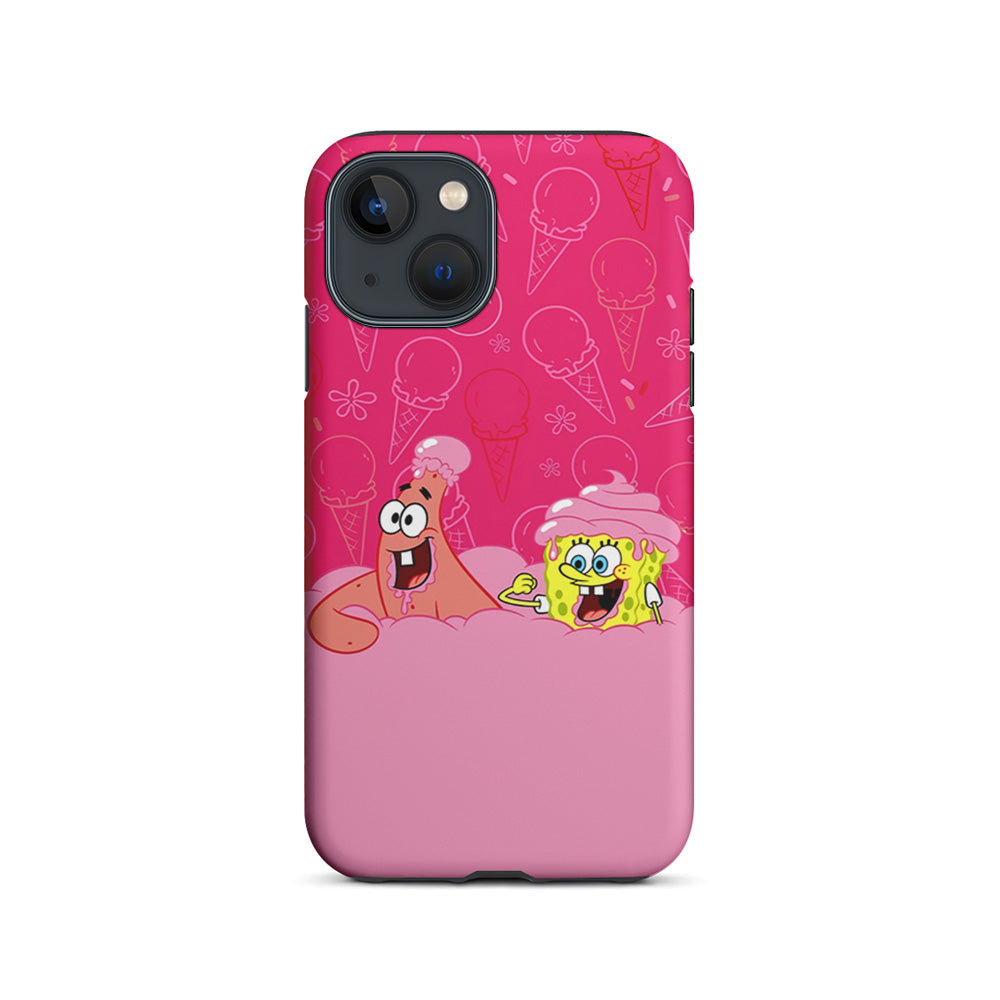 Spongebob and Patrick Eating Ice Cream iPhone 15 Plus Case