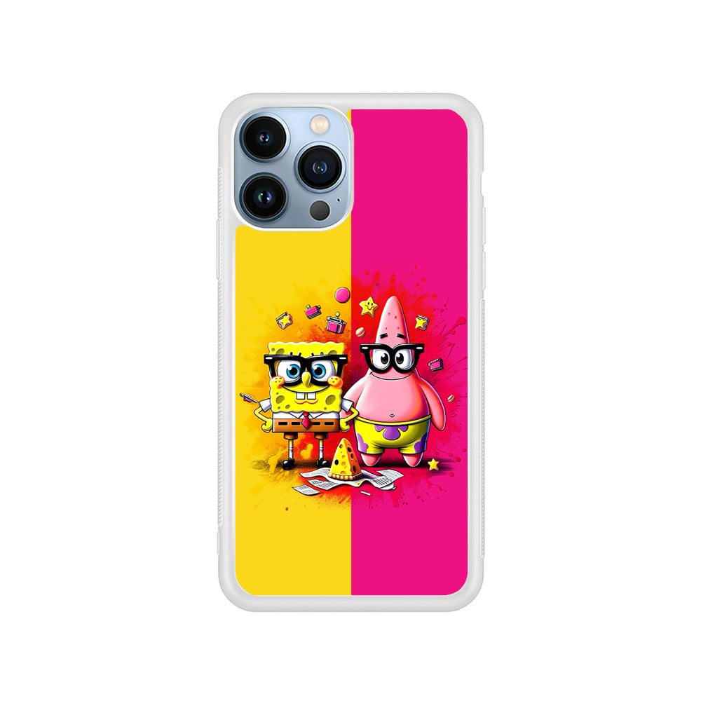 Spongebob and Patrick Yellow Pink iPhone 14 Pro Case