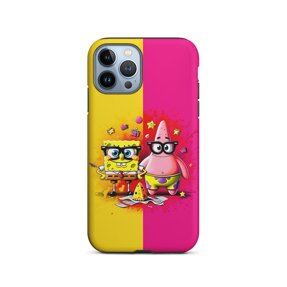 Spongebob and Patrick Yellow Pink iPhone 14 Pro Case