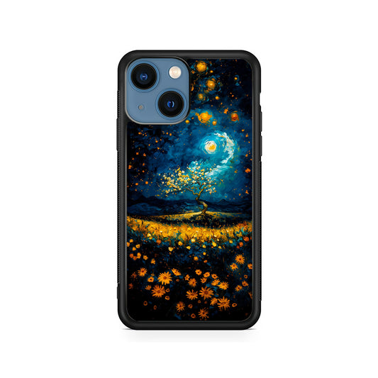 Starry Night Blossoms Painting iPhone 15 Plus Case