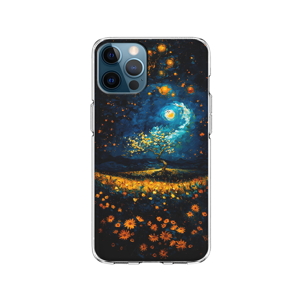 Starry Night Blossoms Painting iPhone 14 Pro Case