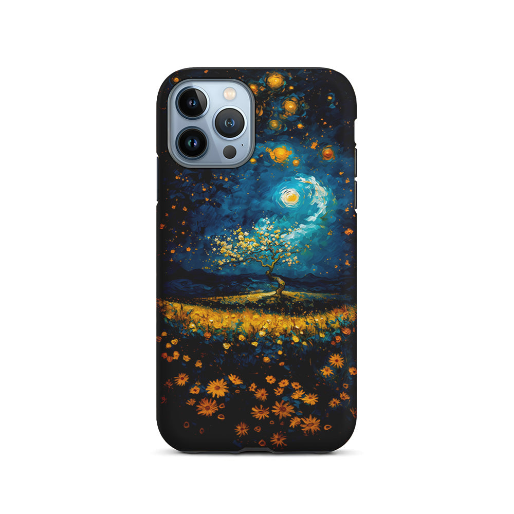 Starry Night Blossoms Painting iPhone 14 Pro Case