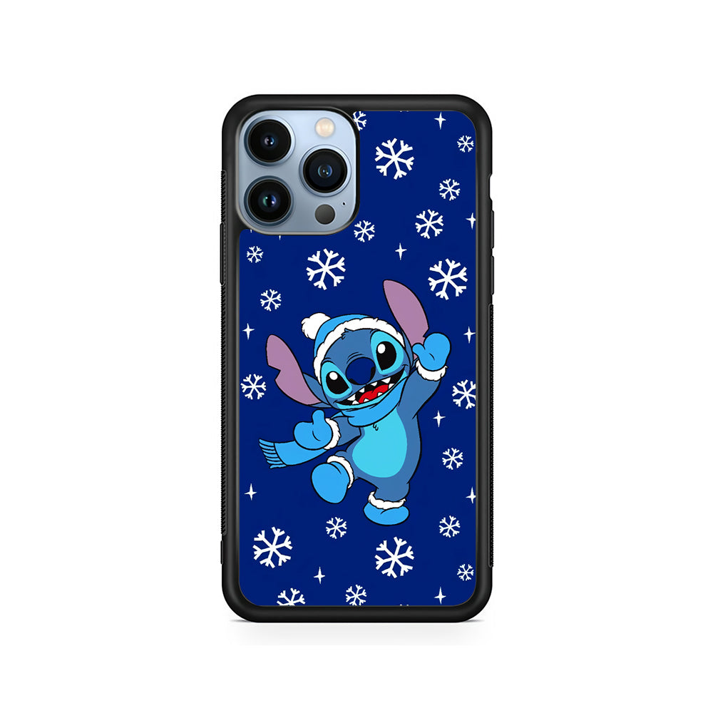 Stitch Navy Winter iPhone 15 Pro Case