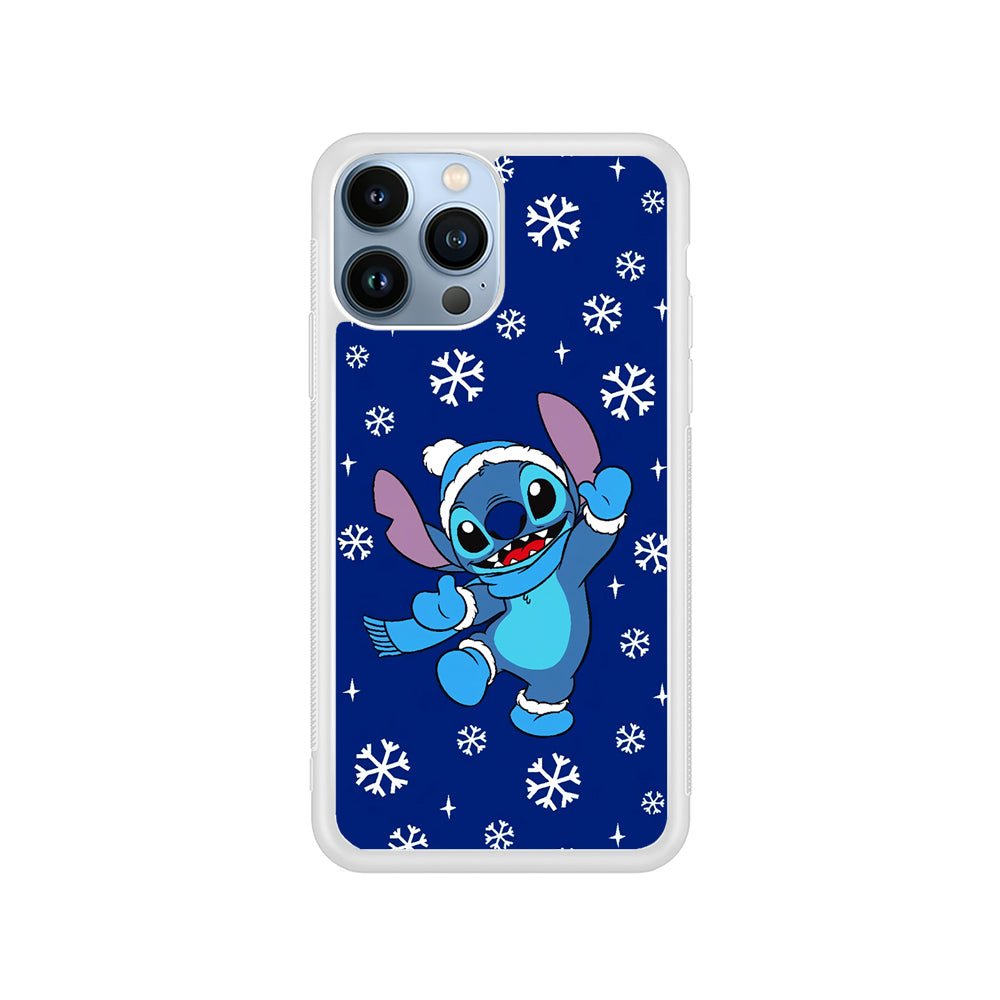 Stitch Navy Winter iPhone 15 Pro Case