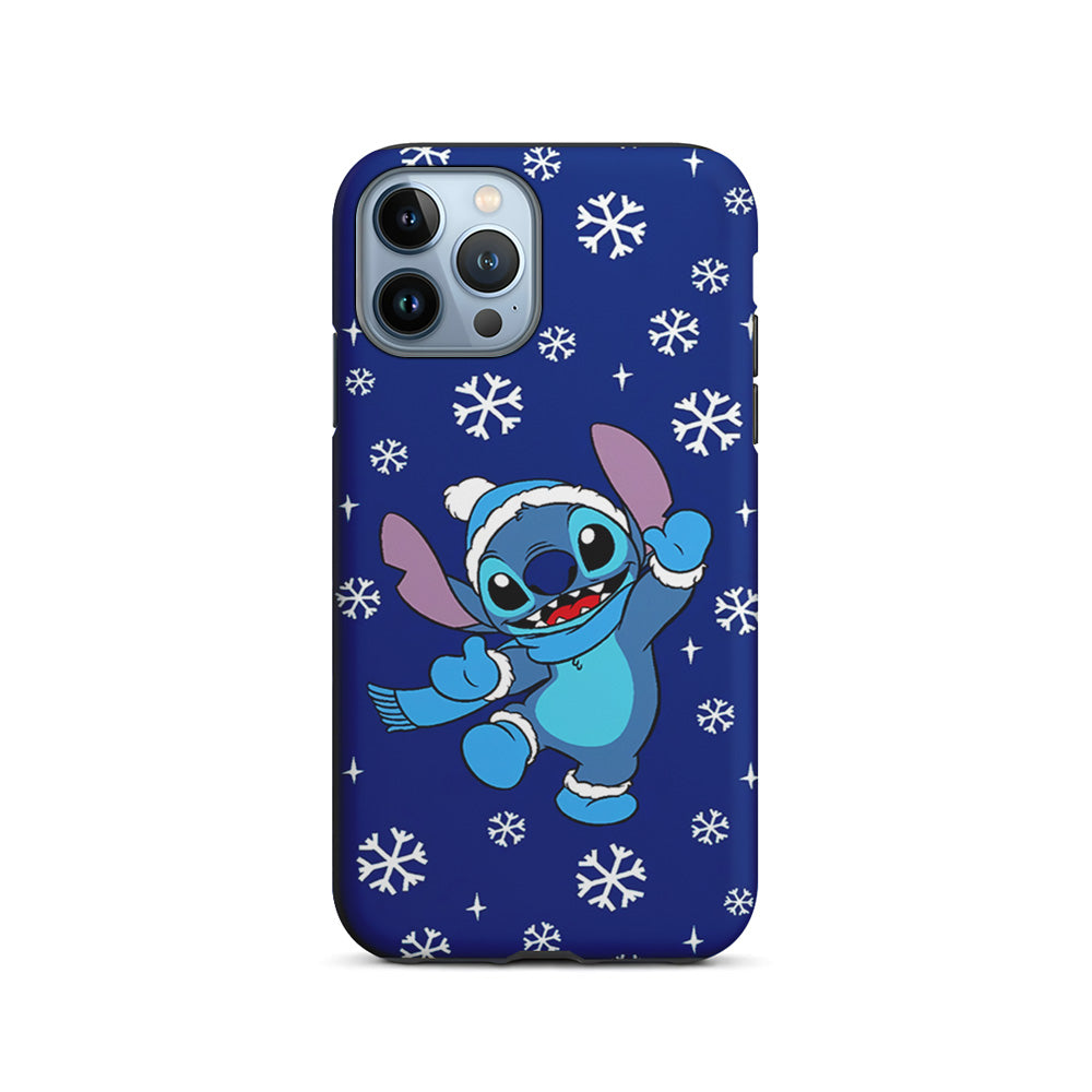 Stitch Navy Winter iPhone 15 Pro Case