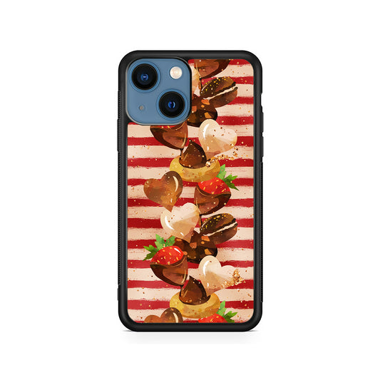 Strawberry in Chocolate and Cookie iPhone 15 Plus Case