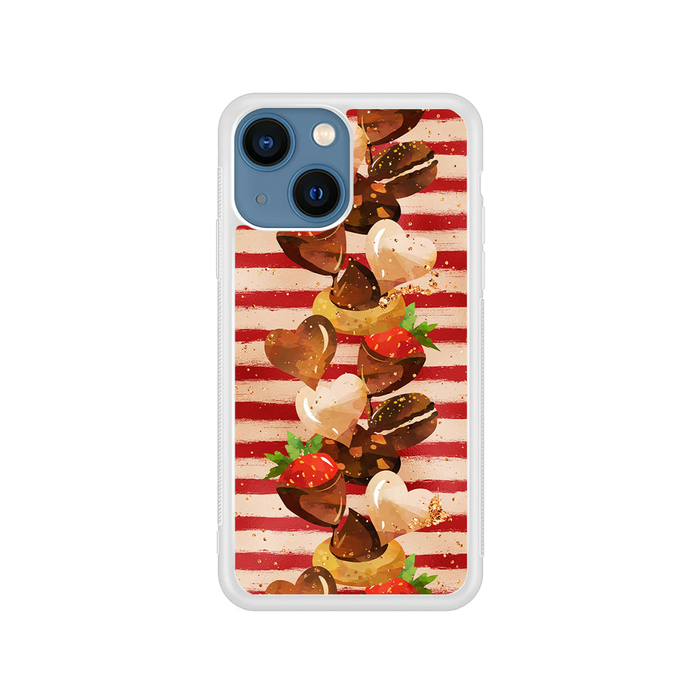 Strawberry in Chocolate and Cookie iPhone 15 Plus Case