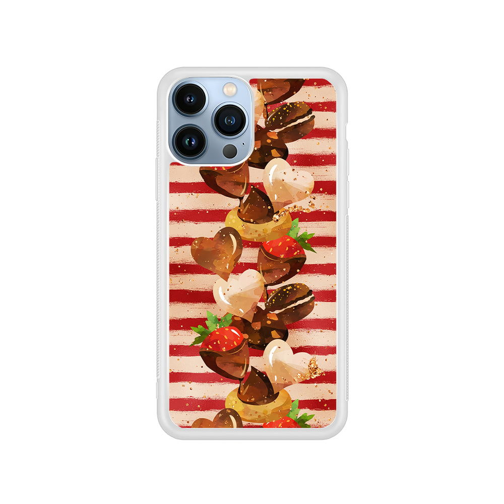 Strawberry in Chocolate and Cookie iPhone 14 Pro Case