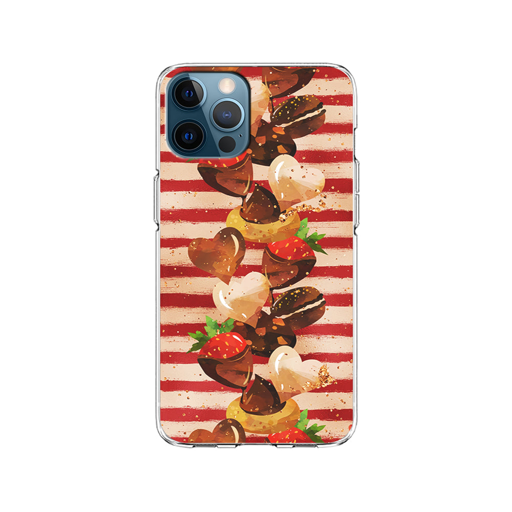 Strawberry in Chocolate and Cookie iPhone 14 Pro Case