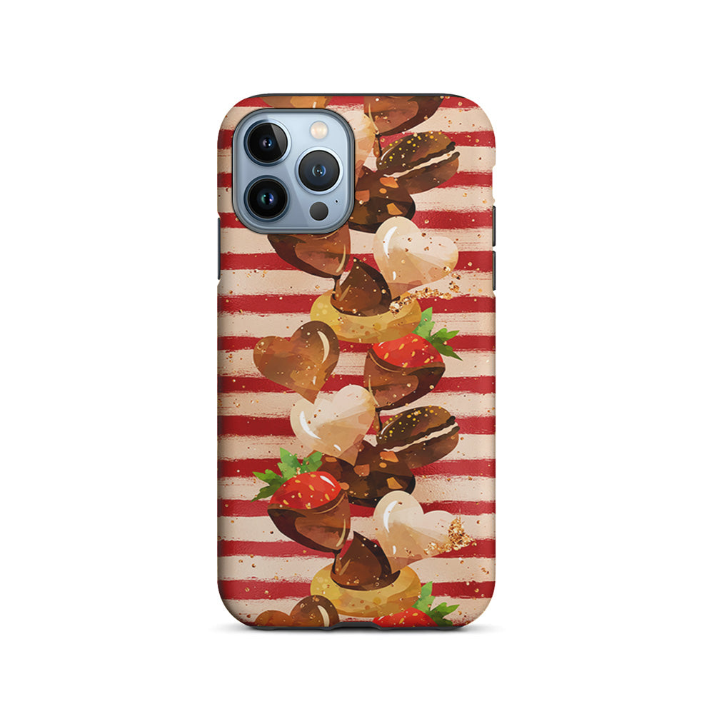 Strawberry in Chocolate and Cookie iPhone 14 Pro Case