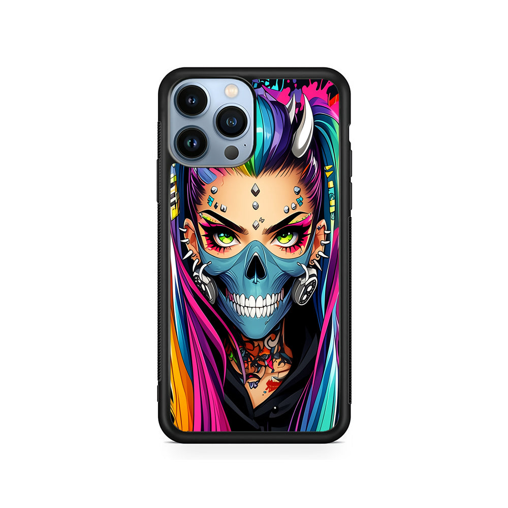 Tattooed Girl with Mask iPhone 14 Pro Case