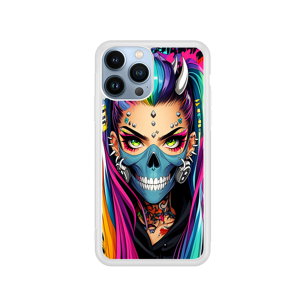 Tattooed Girl with Mask iPhone 14 Pro Case