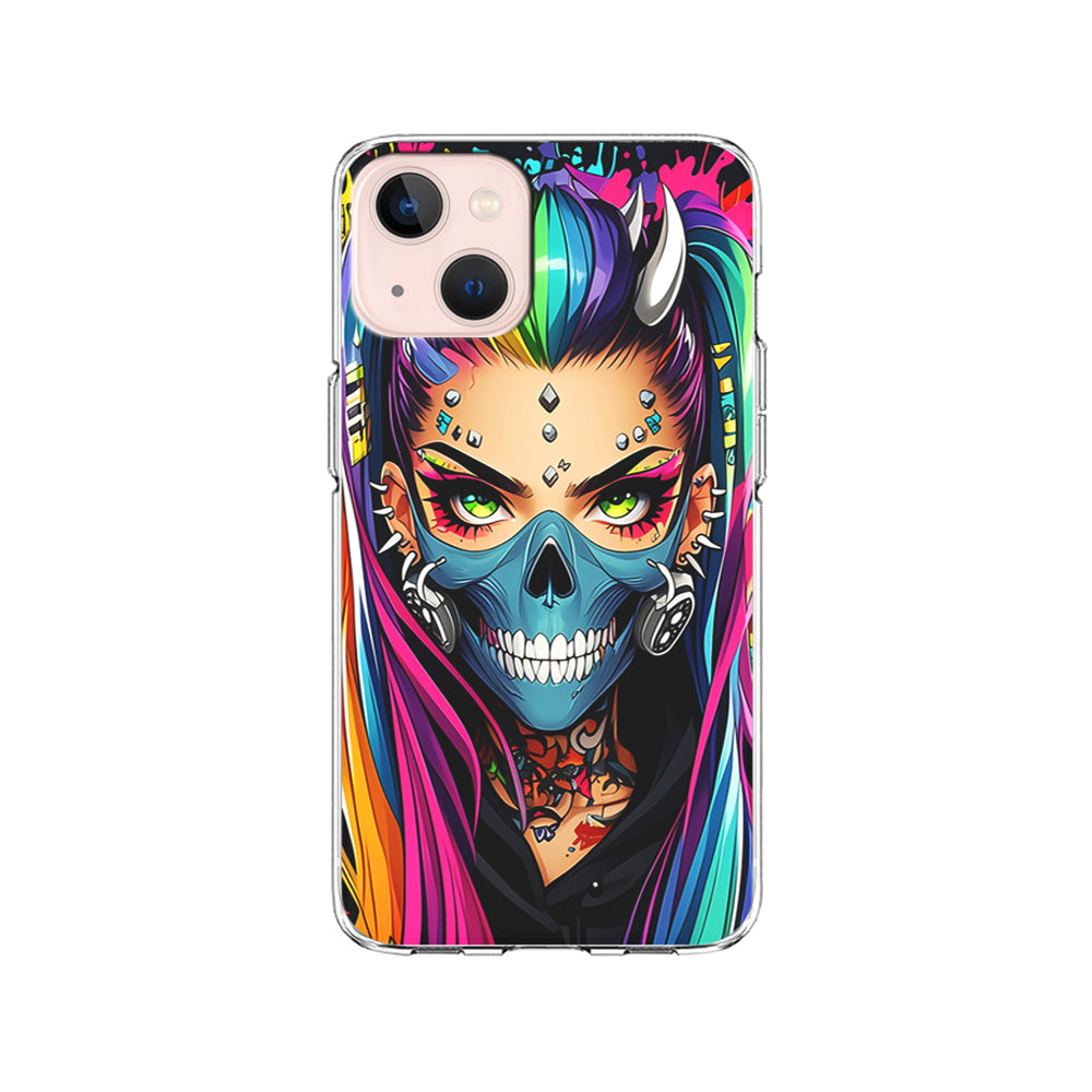 Tattooed Girl with Mask iPhone 15 Plus Case