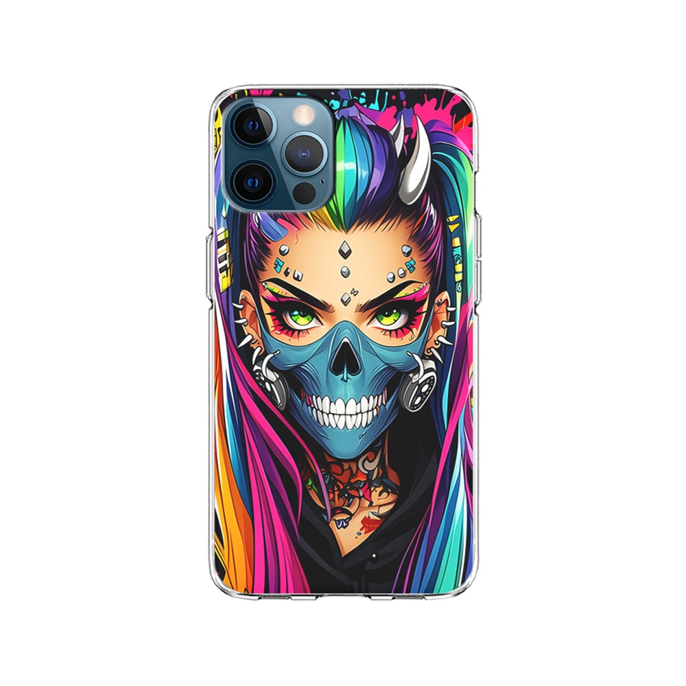 Tattooed Girl with Mask iPhone 14 Pro Case