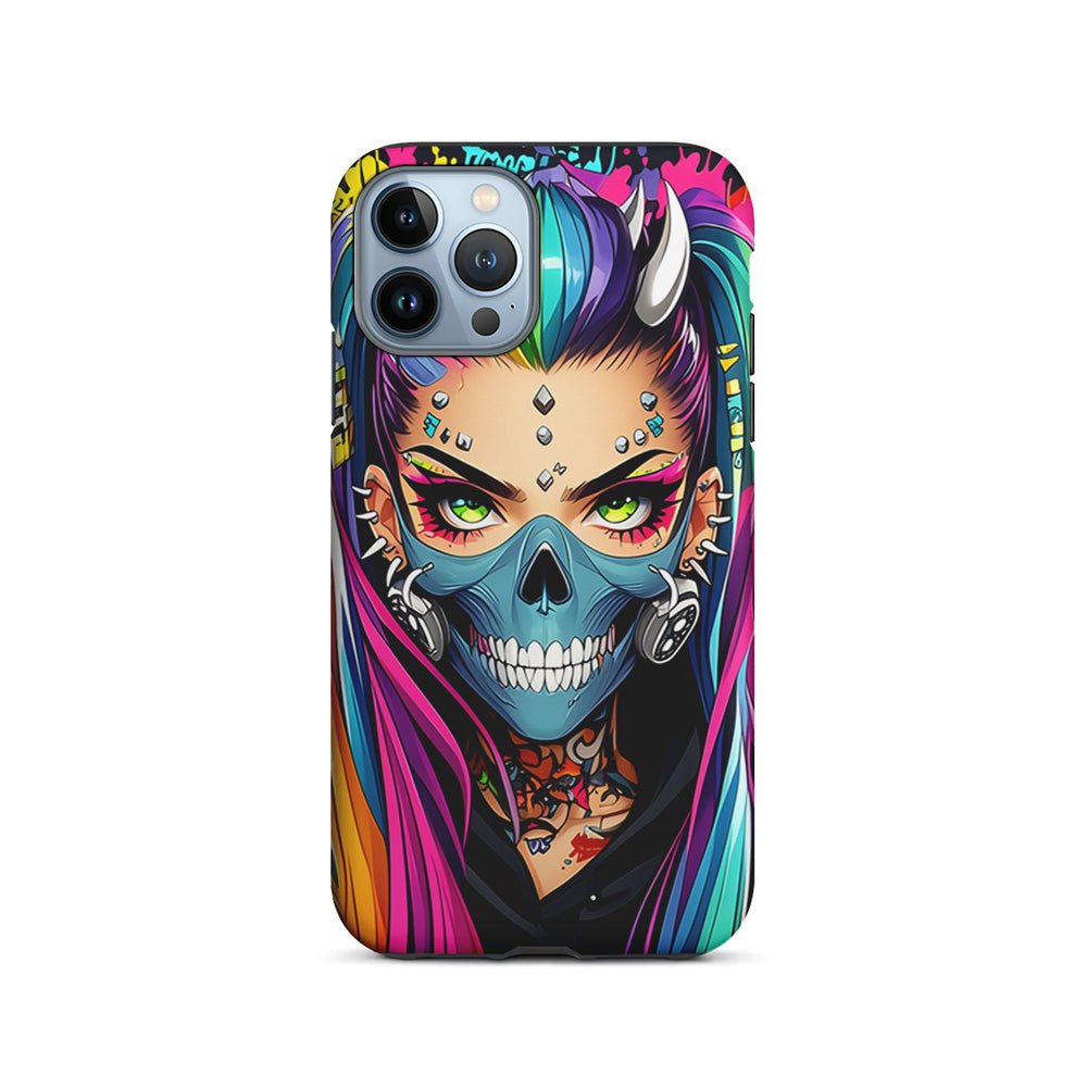 Tattooed Girl with Mask iPhone 14 Pro Case