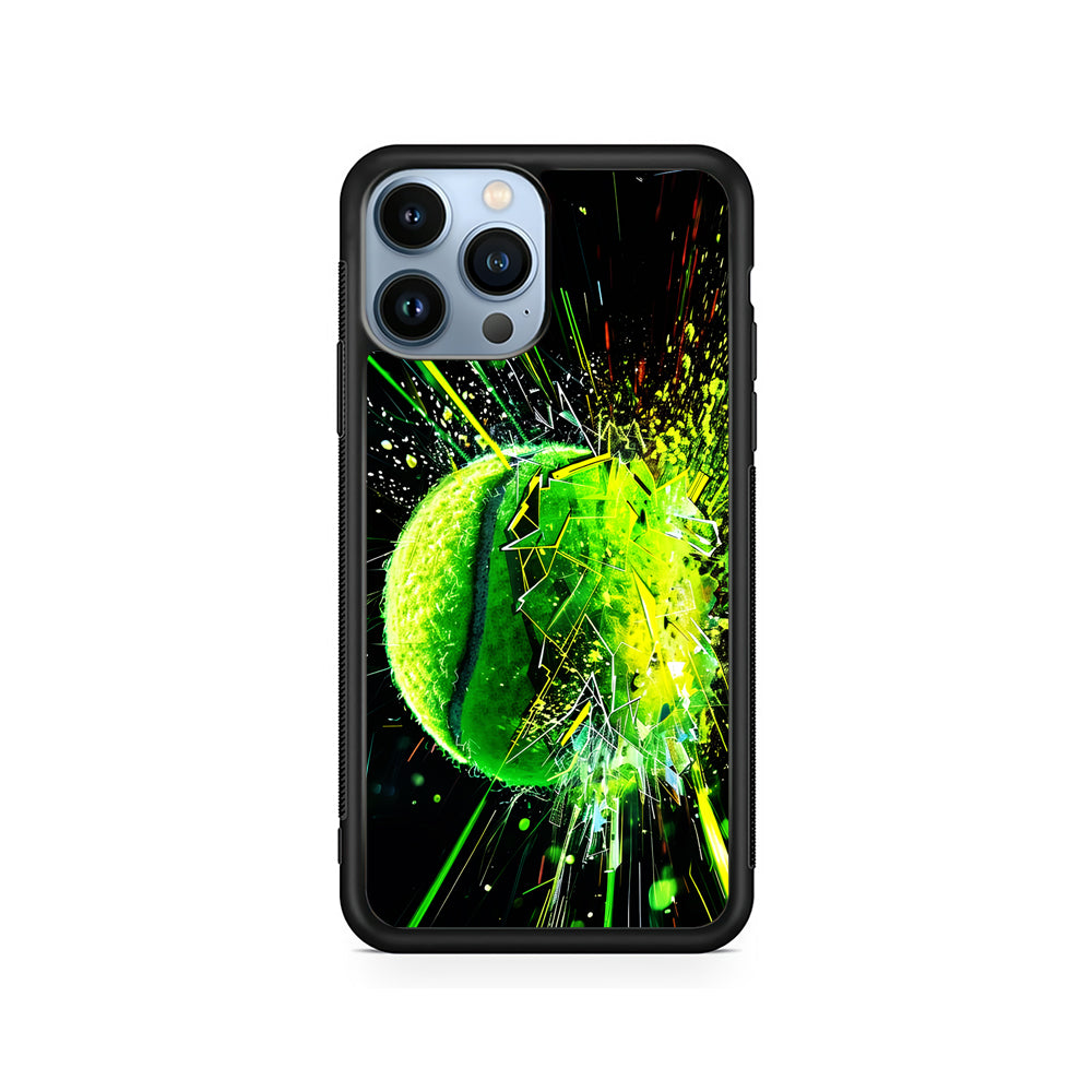 Tennis Ball Breaks Glass iPhone 14 Pro Case