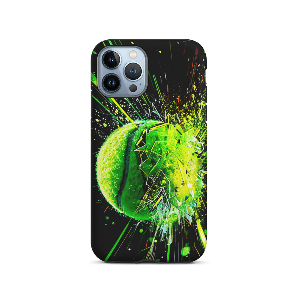 Tennis Ball Breaks Glass iPhone 14 Pro Case