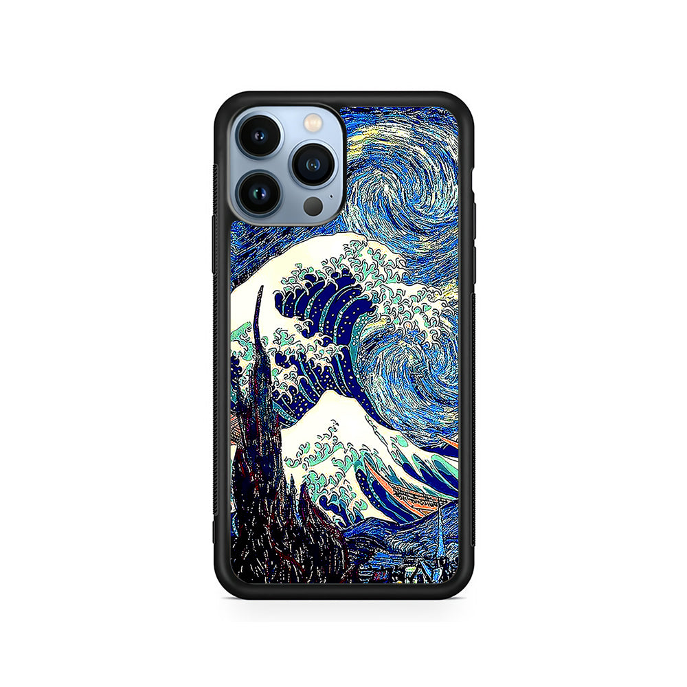 The Great Wave The Starry Night iPhone 15 Pro Case