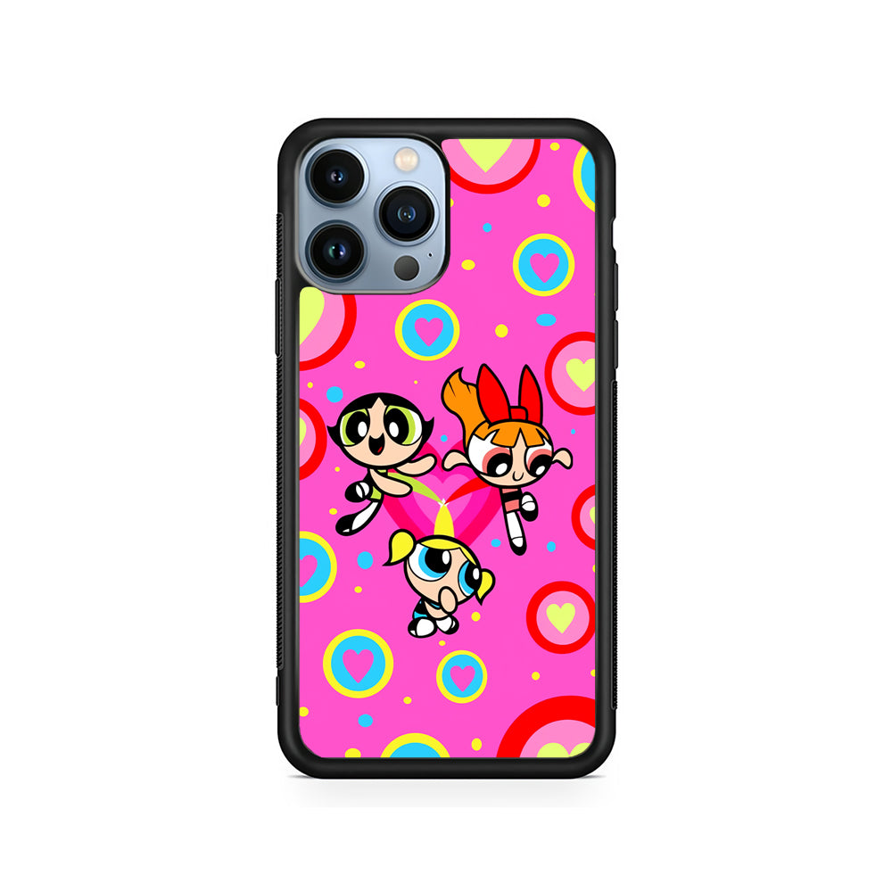 The Powerpuff Girls Love Pattern iPhone 14 Pro Case