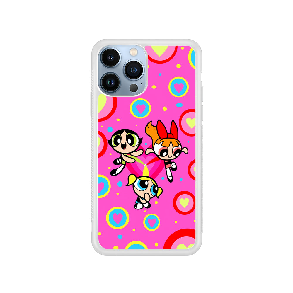 The Powerpuff Girls Love Pattern iPhone 14 Pro Case