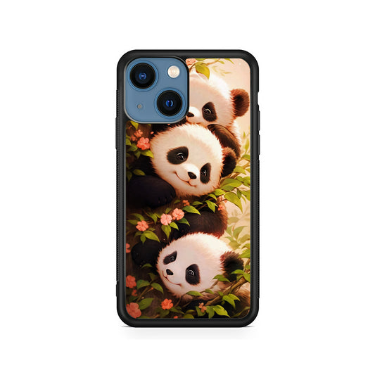 Three Cute Pandas Hiding iPhone 15 Plus Case