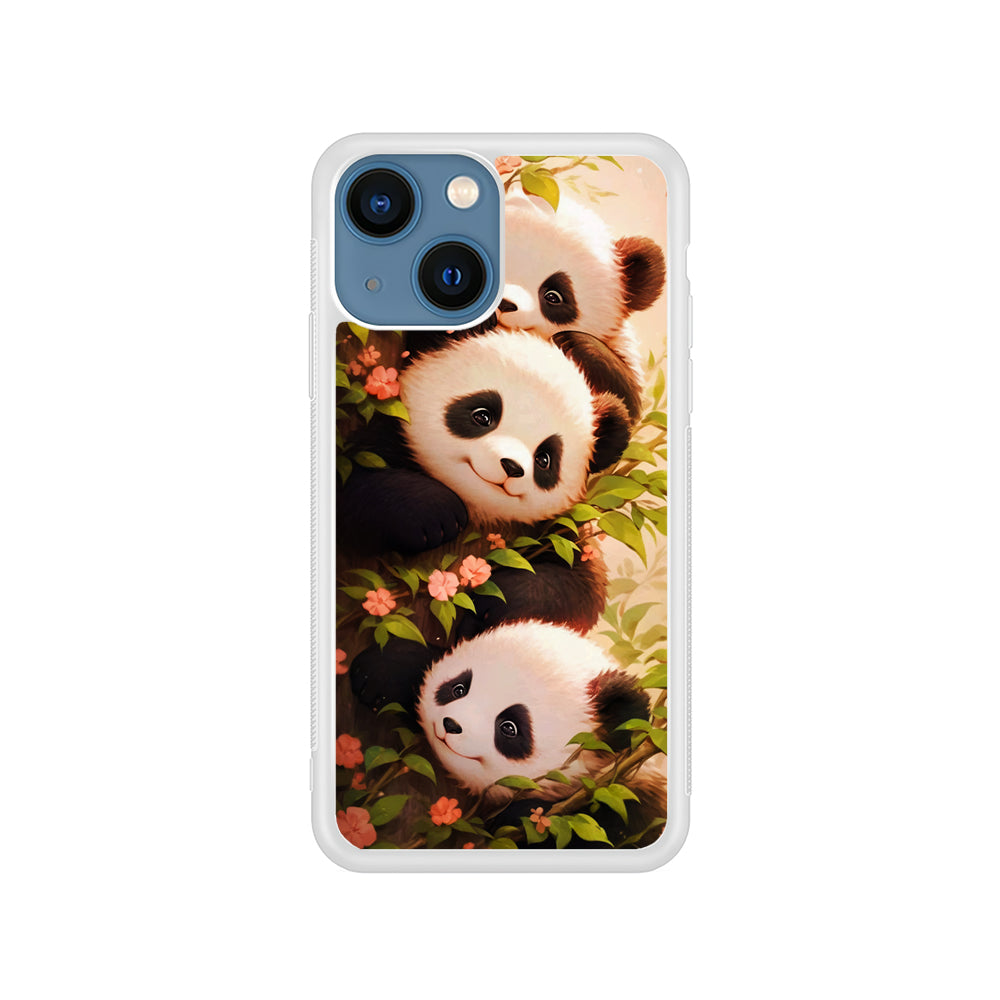 Three Cute Pandas Hiding iPhone 15 Plus Case