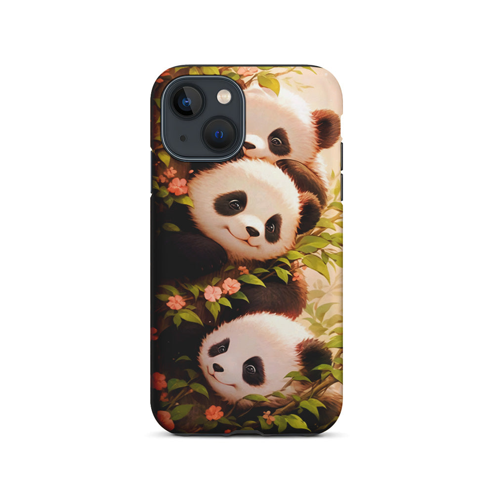 Three Cute Pandas Hiding iPhone 15 Plus Case