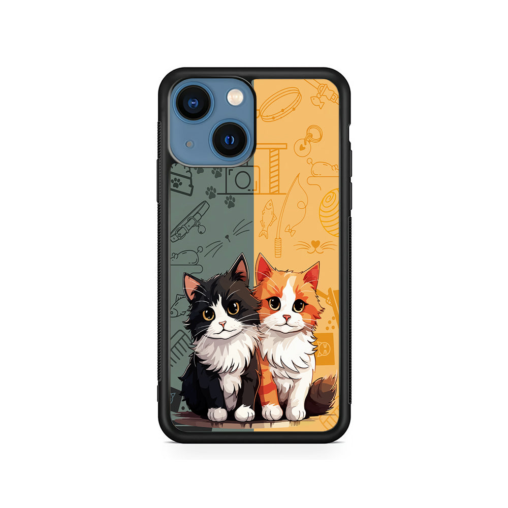 Two Cute Cats Kawai iPhone 15 Plus Case