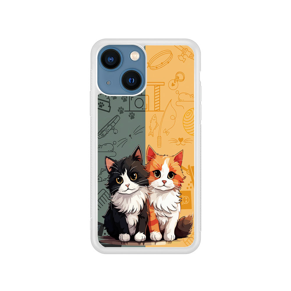 Two Cute Cats Kawai iPhone 15 Plus Case