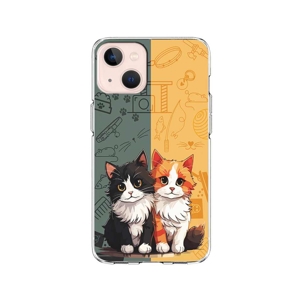 Two Cute Cats Kawai iPhone 15 Plus Case