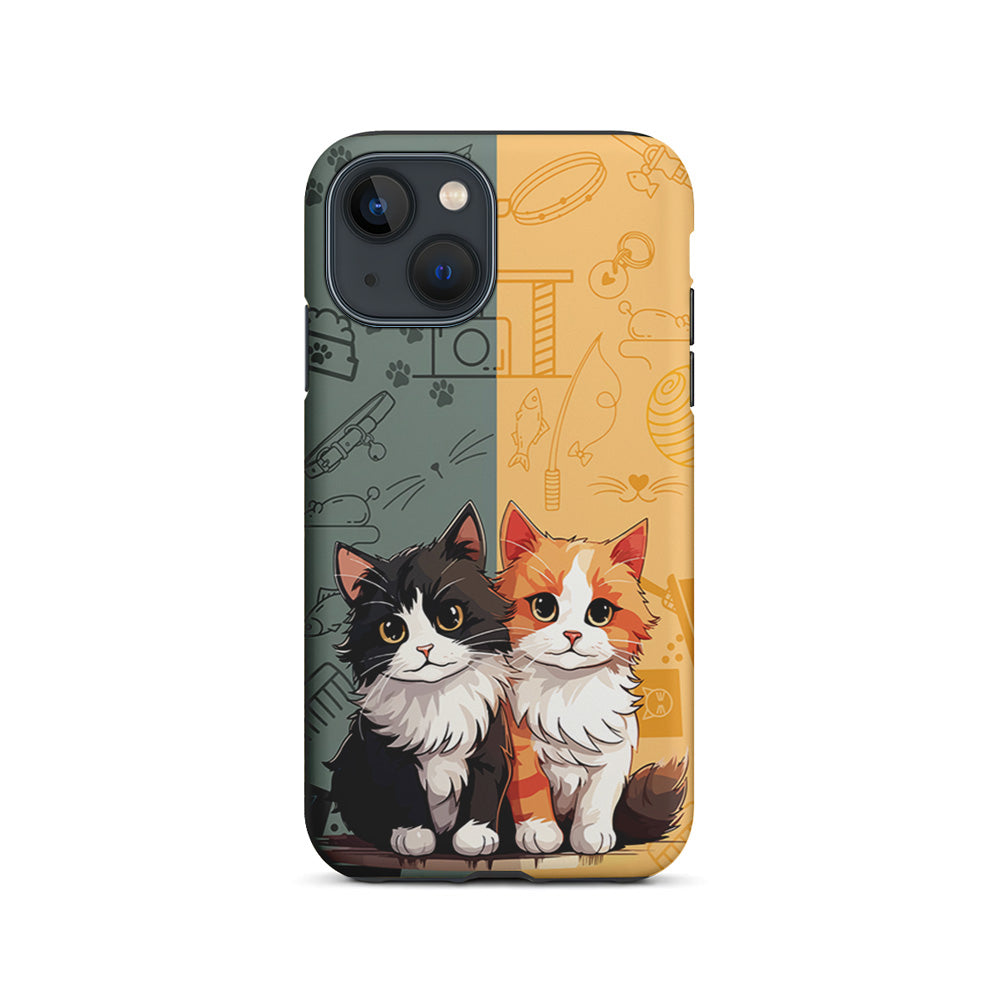 Two Cute Cats Kawai iPhone 15 Plus Case