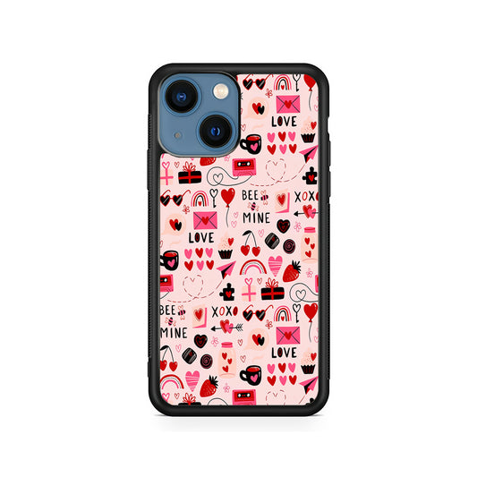 Valentine’s Day Love Pattern iPhone 15 Plus Case