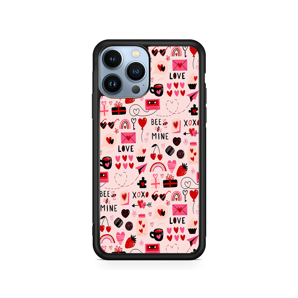 Valentine’s Day Love Pattern iPhone 14 Pro Case