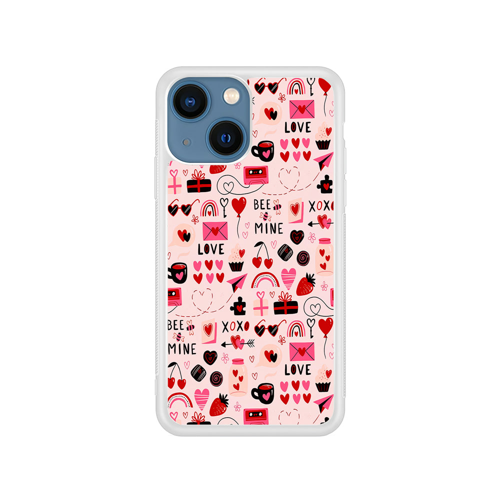 Valentine’s Day Love Pattern iPhone 15 Plus Case