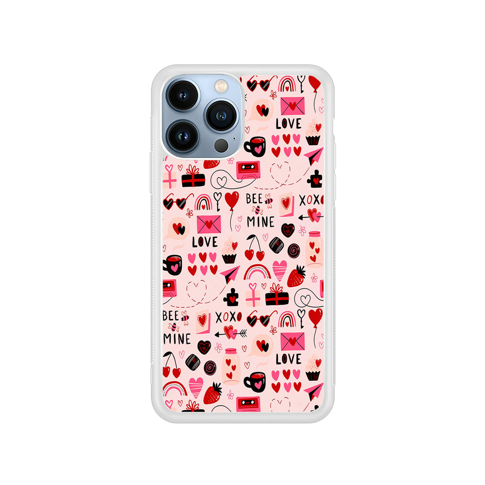 Valentine’s Day Love Pattern iPhone 14 Pro Case